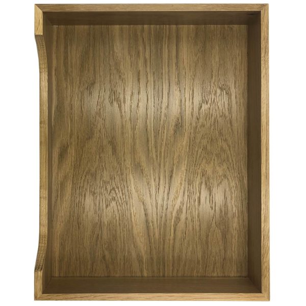 Oak Curved Drop Front Tray 423x333x70 top view Oak Curved Drop Front Tray 423x333x70 top view