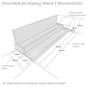 Pine Weck Jar Display Stand 840x265x220 schematic