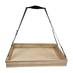 B1/1 Ribbed Natural Oak Trolley Stacker Usherette Tray front view 636x398x80