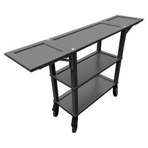 Amberley Grey Painted Oak Console Trolley 834/1460x343x855 drop leafs extended