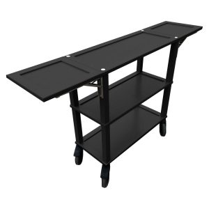 Black Painted Oak Console Trolley 834/1460x343x855 drop leafs extended