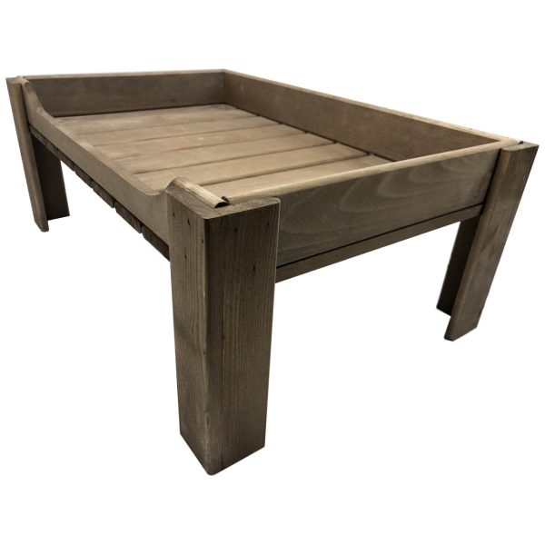 Rustic Brown Rustic Slatted Tray Riser with Curved Drop front 578x375x225 detail Rustic Brown Rustic Slatted Tray Riser with Curved Drop front 578x375x225 detail