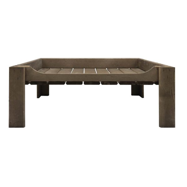 Rustic Brown Rustic Slatted Tray Riser with Curved Drop front 578x375x225 front view Rustic Brown Rustic Slatted Tray Riser with Curved Drop front 578x375x225 front view