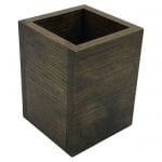 Dark Brown Oak Cutlery and Straw Holder 110x110x145
