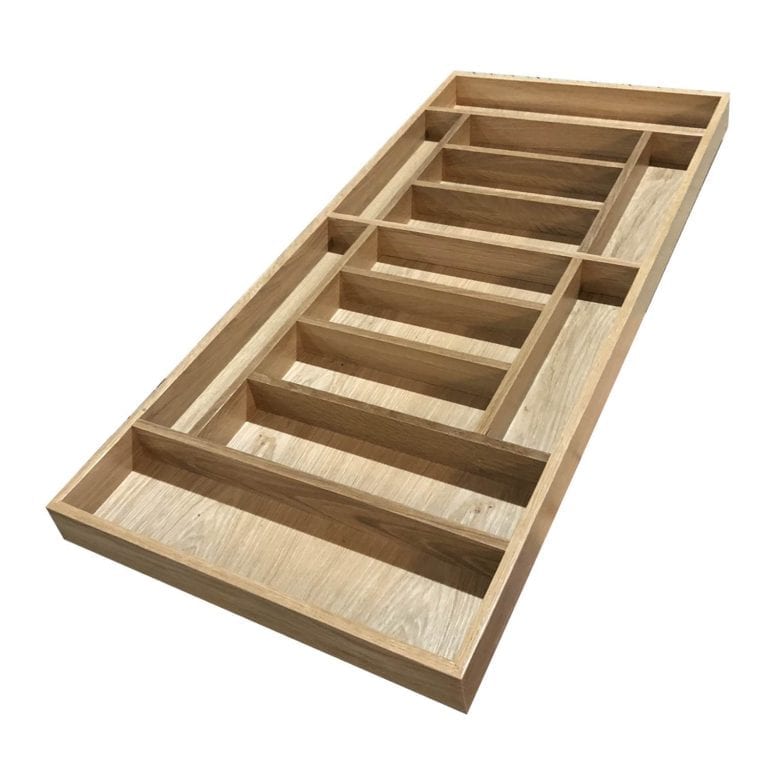Handmade Oak 9 Compartment Cutlery Drawer Insert 470x775x55