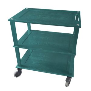 Burford Turquoise Painted Oak Hospitality Trolley side view