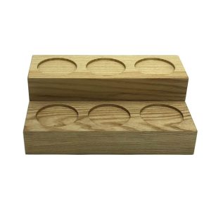 2-tier Ash block riser 270x180x90 with 3 circular rebates front view