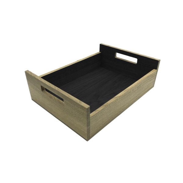 Amberley Grey Colour Burst Oak Tray with Integrated Raised Handle 580x360x128