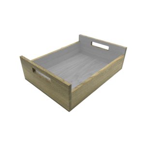 Gretton Grey Colour Burst Oak Tray with Integrated Raised Handle 425x310x128