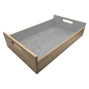 Gretton Grey Colour Burst Oak Tray with Integrated Raised Handle 580x360x128