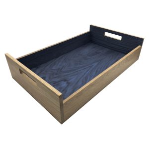 Kingscote Blue Colour Burst Oak Tray with Integrated Raised Handle 580x360x128