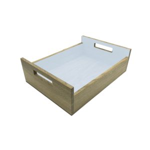 Nailsworth Blue Colour Burst Oak Tray with Integrated Raised Handle 425x310x128