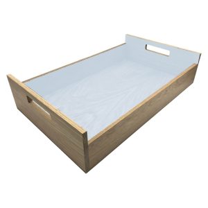 Nailsworth Blue Colour Burst Oak Tray with Integrated Raised Handle 580x360x128