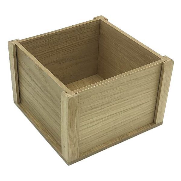 Oak Condiment Holder 4 Sided Table Talker 178x178x116 Oak Condiment Holder 4 Sided Table Talker 178x178x116 side view
