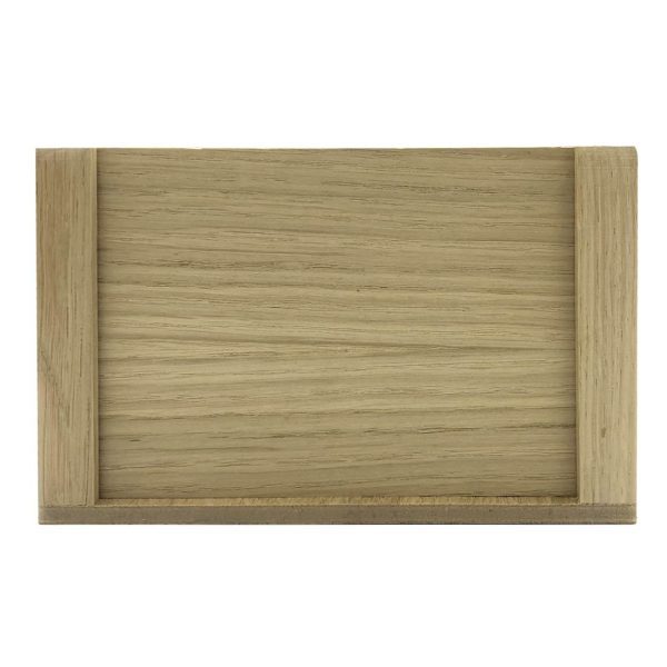 Oak Condiment Holder 4 Sided Table Talker 178x178x116 side view Oak Condiment Holder 4 Sided Table Talker 178x178x116 side view