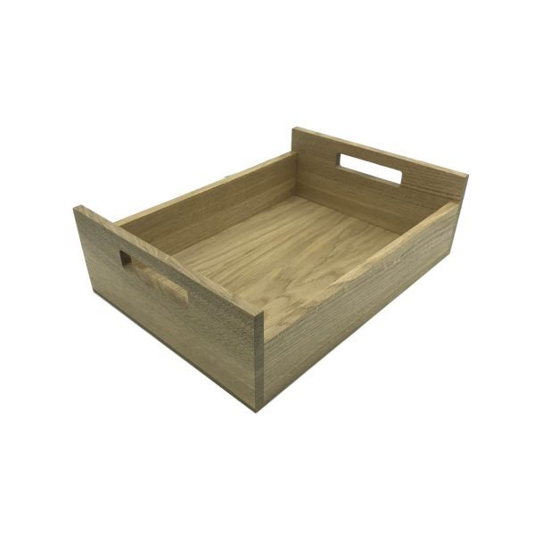 Oak Tray with Integrated Raised Handle 425x310x128