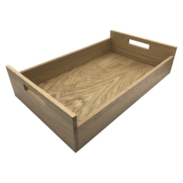 Oak Tray with Integrated Raised Handle 580x360x128