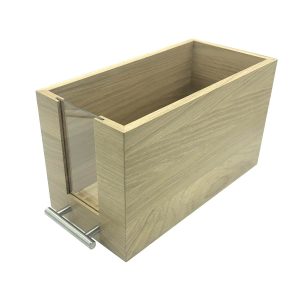 Oak & Acrylic Drawer with Brushed Steel T-Handle 340x168x195