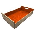 Orange Colour Burst Oak Tray with Integrated Raised Handle 580x360x128