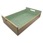 Tetbury Green Colour Burst Oak Tray with Integrated Raised Handle 580x360x128