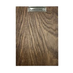 A4 Portrait Dark Brown oak veneered clipboard with clip 230x320x6