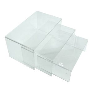 Clear Acrylic Square Riser set half nested