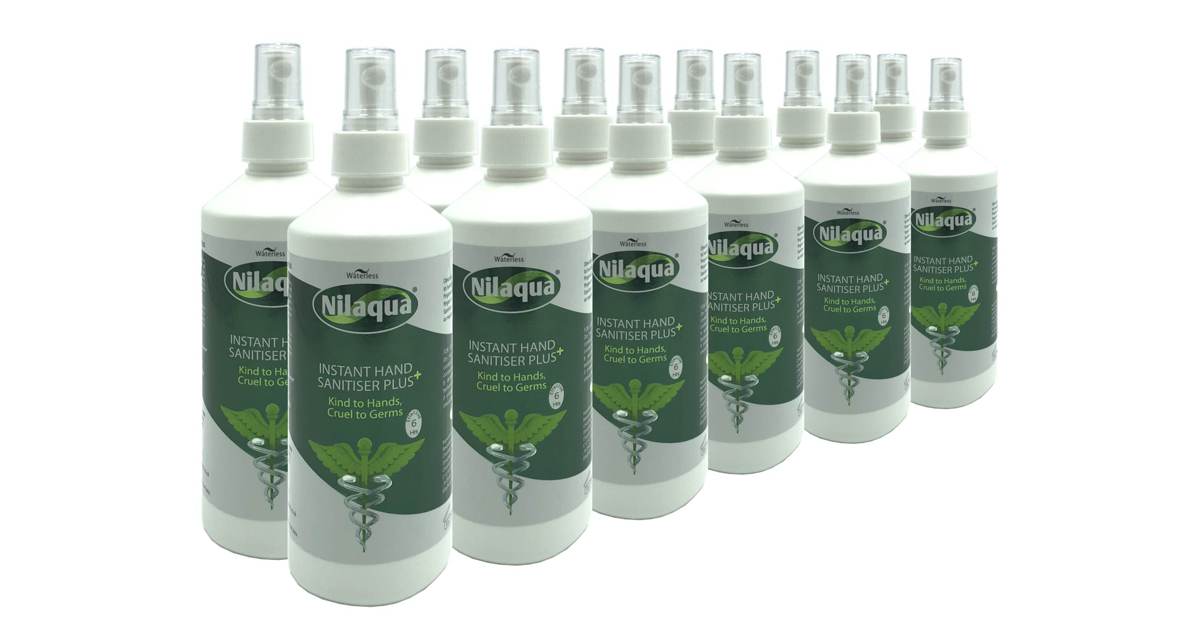 Nilaqua instant hand sanitiser plus 500ml 12 pack FB