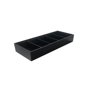 Plain Black Oak Partitioned Stacker Box 450x179x60