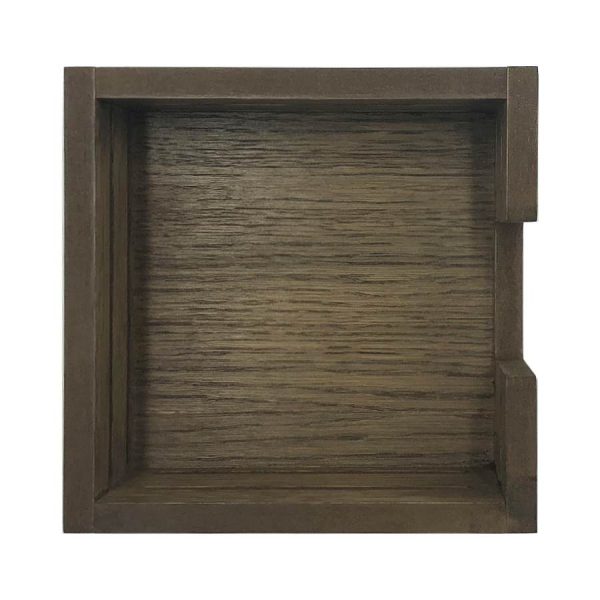 Rustic Brown Oak Veneer Slatted Napkin Holder 195x195x80 plan view Rustic Brown Oak Veneer Slatted Napkin Holder 195x195x80 plan view
