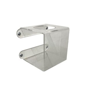 Clear Acrylic wall mounted bracket with 70mm hole 110x110x110