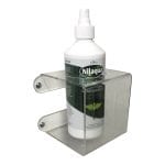 Clear Acrylic wall mounted bracket with 70mm hole 110x110x110 with nilaqua bottle