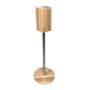 Oak Freestanding Hand Sanitiser Pillar Dispenser Stand 1250x400D