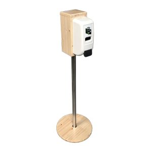 Pine Freestanding Hand Sanitiser Pillar Dispenser Stand 1250x400D with nilaqua dispenser