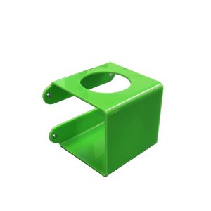 Green Acrylic wall mounted bracket with 70mm Round hole 110x110x110