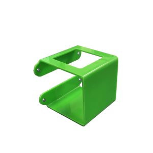 Green Acrylic wall mounted bracket with 73mm Square hole 110x110x110