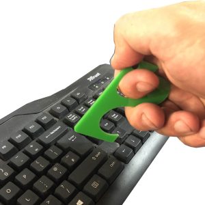 Niltouch Green Contactless Door Opener and keypad tool 90x55x3 used as keyboard typer