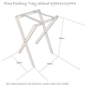 Pine Folding Tray Stand 495x410x745 Schematic