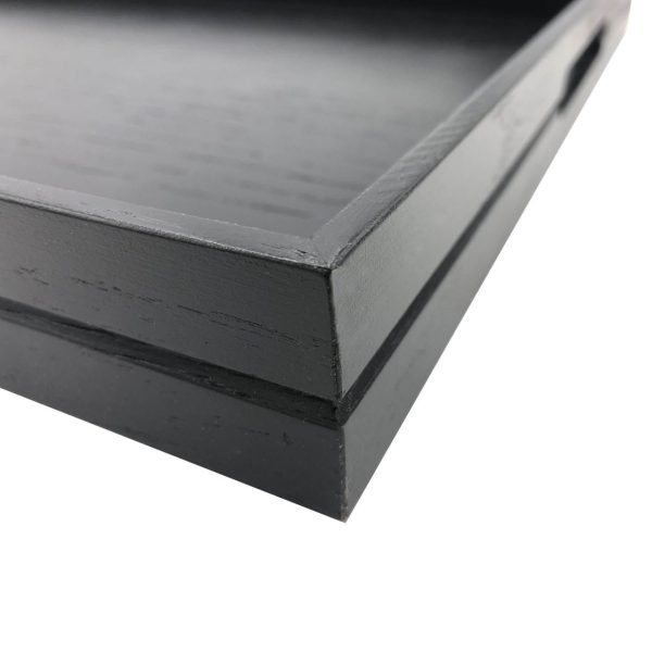 Ribbed Black Oak Handle Tray 700x700x40 detail Ribbed Black Oak Handle Tray 700x700x40 detail
