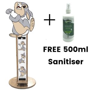 Thumper pine hands free sanitiser dispenser stand and free bottle