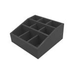 Black Painted Pine 3 tier 9 compartment cutlery & condiment holder 305x305x140 plan view