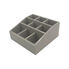 Gretton Grey Painted Pine 3 tier 9 compartment cutlery & condiment holder 305x305x140