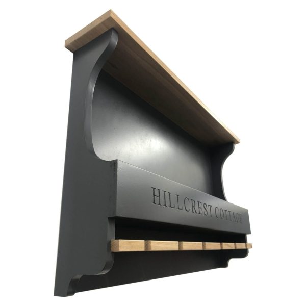 Hillcrest Cottage Amberley Grey Personalised Shaker Style Oak 6 Glass Drinks Rack 812x141x528 Hillcrest Cottage Amberley Grey Personalised Shaker Style Oak 6 Glass Drinks Rack 812x141x528