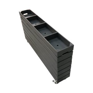 Amberley Grey Mobile Painted 4 Bin Impulse Merchandise Display Stand 1200x200x624