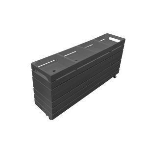 Amberley Grey Mobile Painted 4 Bin Impulse Merchandise Display Stand 1200x200x624