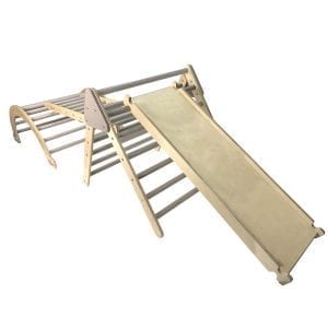 Junior Ligneus Pikler Triangle Set Gretton Grey with slide up