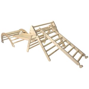 Junior Ligneus Pikler Triangle Set with handles with ladder