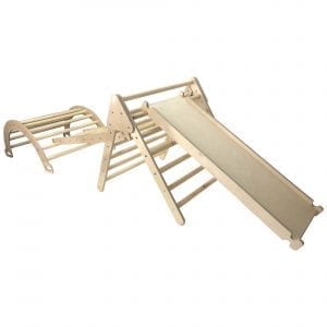 Junior Ligneus Pikler Triangle Set with slide up