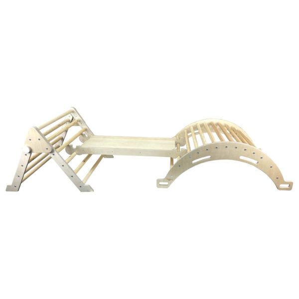 V2.0 Junior Ligneus Pikler Triangle and arch with junior climb n slide horizontal Junior Ligneus Pikler Triangle and arch with junior climb n slide horizontal
