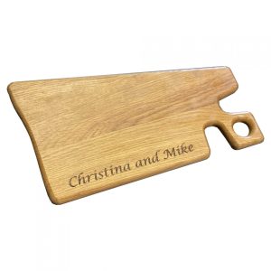 Engraved Oak Artisan Canape Board 360x200x20 Christian and Mike