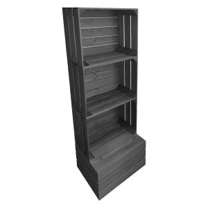 Amberley Grey Painted 3 crate shelving display unit 500x370x1143